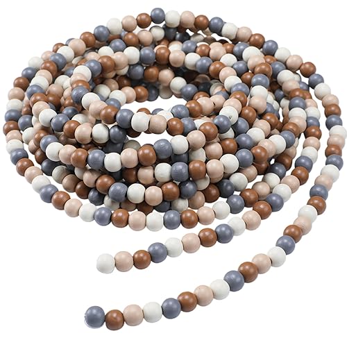 WILLBOND 16 Feet Christmas Wood Bead Garland Wooden Bead Garland
