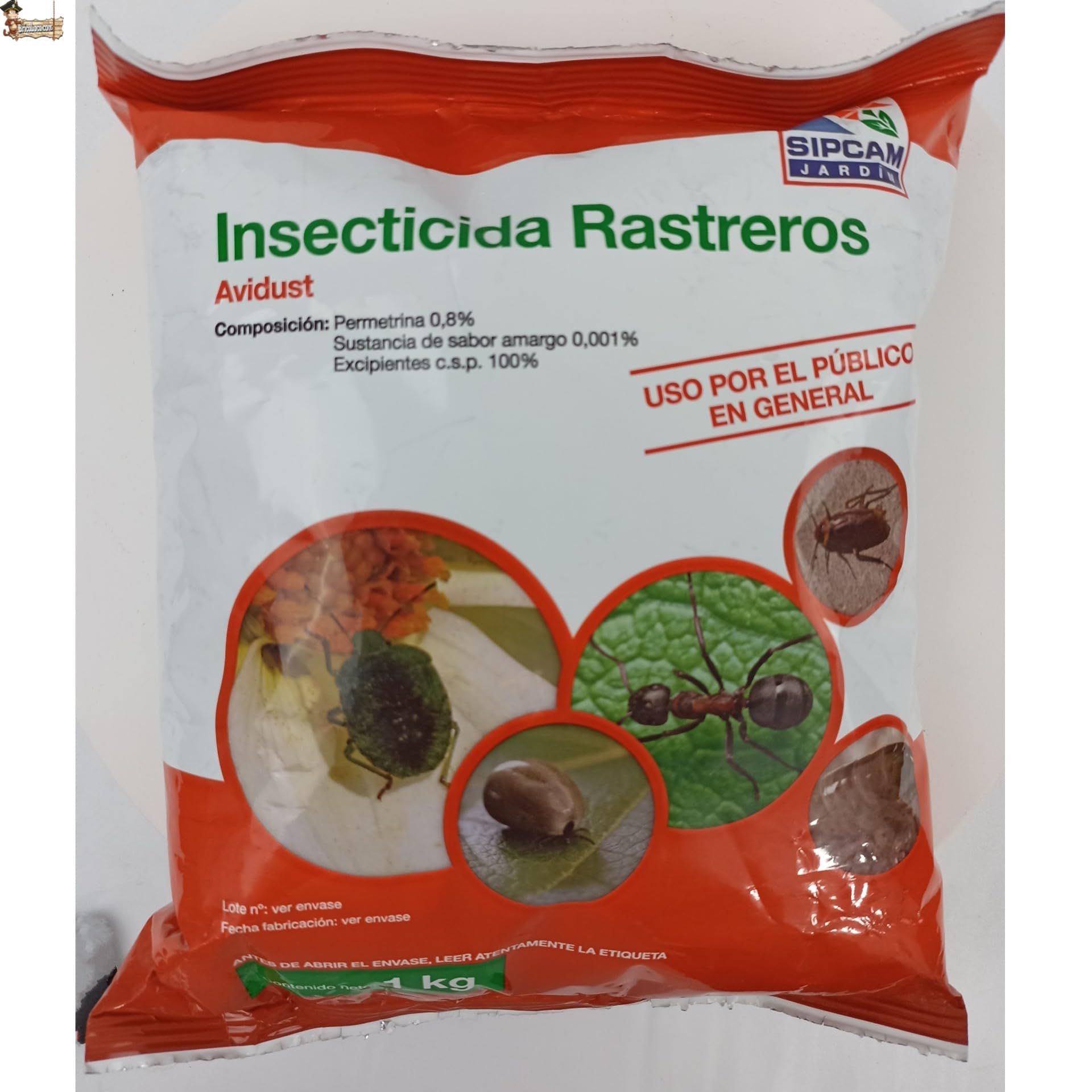 BricoLoco.com Insecticida Suelo en Polvo contra Insectos Rastreros por Contacto e ingestión. ¡¡¡Pack 3 KGS. (3x1kg.)!!! Piretroide. Exterior e Interior. Hormigas, cucarachas, pulgas, garrapatas (3)