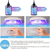 Vista 3 de LET'S RESIN UV Resin Soft Type, 100g Elastic&Bendable Crystal Clear Ultraviolet Epoxy Resin, Low Shrinkage UV Resin Kit for Crafts, Jewelry Making