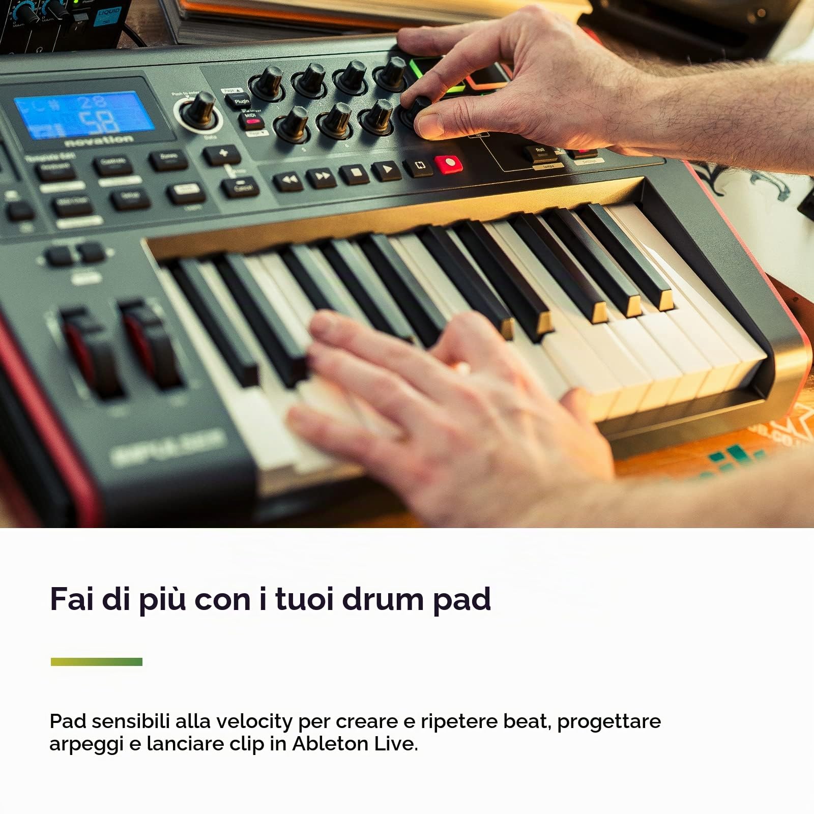Novation Impulse 61 Grey Tastiera Controller Midi/USB con 61 Tasti Semipesati
