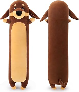 35.4 inch Large Plush Dachshund Dog Long Body Pillow Giant Plush Toy Stuffed Dog Stuffed Animal Soft Plushies Long Plushie Puppy Shaped Cuddly Toy Anime Hugging Pillow Cute Toy as Gift for Birthday
