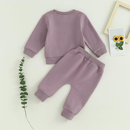 Miniatura 4 de Conjunto de 2 piezas de ropa para bebé niña y niño, sudadera con letras de mamá y niño, conjunto de 2 piezas