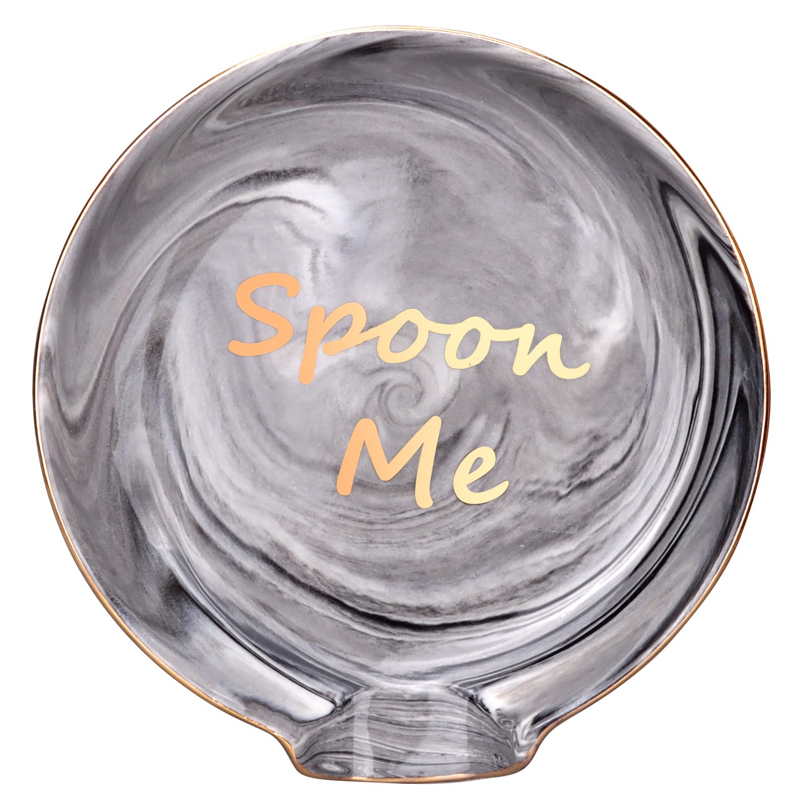 Black Marble Spoon Rest for Stove Ceramic Spoon Holder Christmas Decor