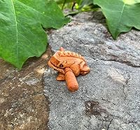 Vista 3 de Classic Handmade Percussion Instruments Wooden Frog 2.3-2.5 Inch Wooden Frog Musical Instrument Home decor (Brown Color)