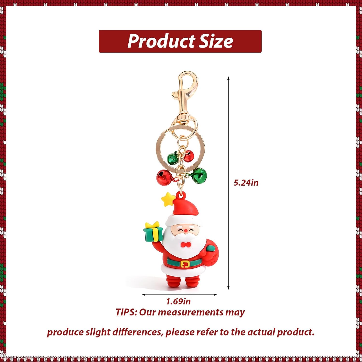 Angyape Cute Christmas Keychain Christmas Bag Charms Purse Charms for Handbags Tote Bags Gifts for Women - Image 6