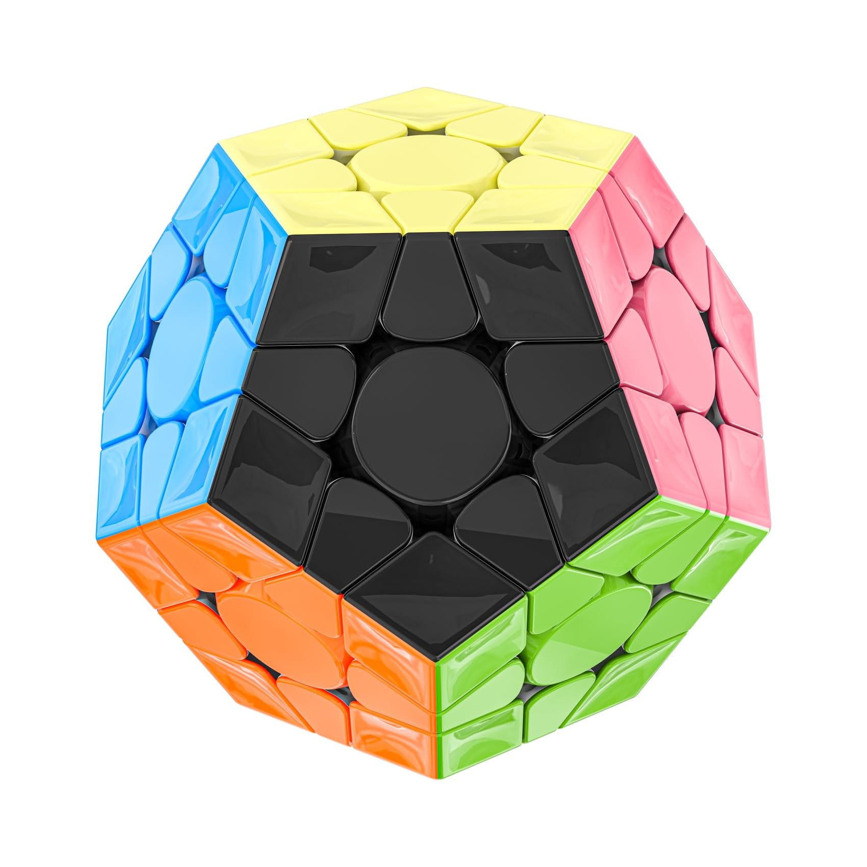 Bukefuno Megaminx MagLev UV V2 Speed Magic Cube Puzzle 120 magneti Megaminx Pentagonal Speed Cube magnetico senza adesivo rivestimento UV Base nera