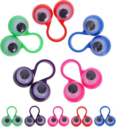 Miniatura 4 de Toyandona 10 marionetas de dedo de ojo, anillos de ojos googly para niños, juguetes de fiesta de Halloween (color aleatorio)