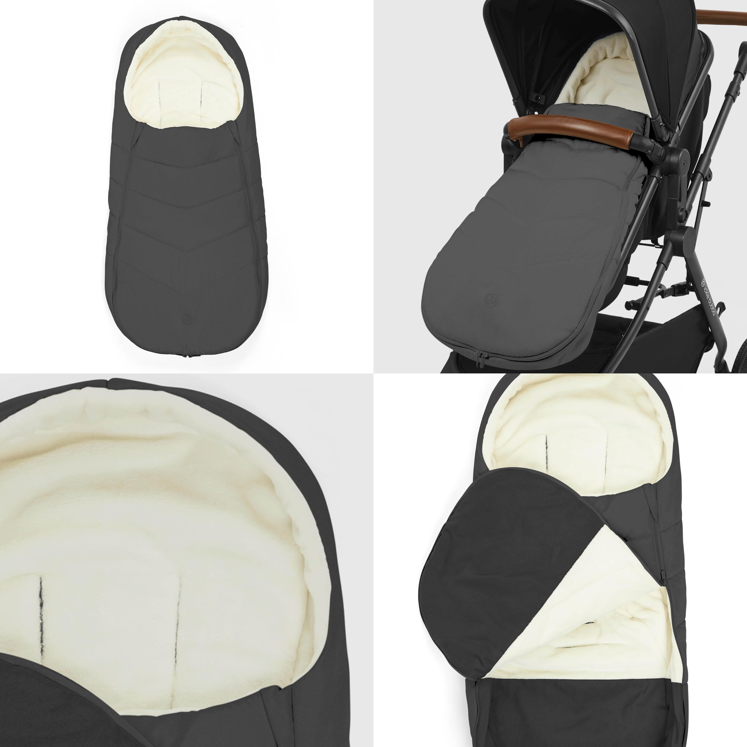 Ickle Bubba Coprigambe universale per passeggino e carrozzina, di alta qualità, colore: grigio antracite