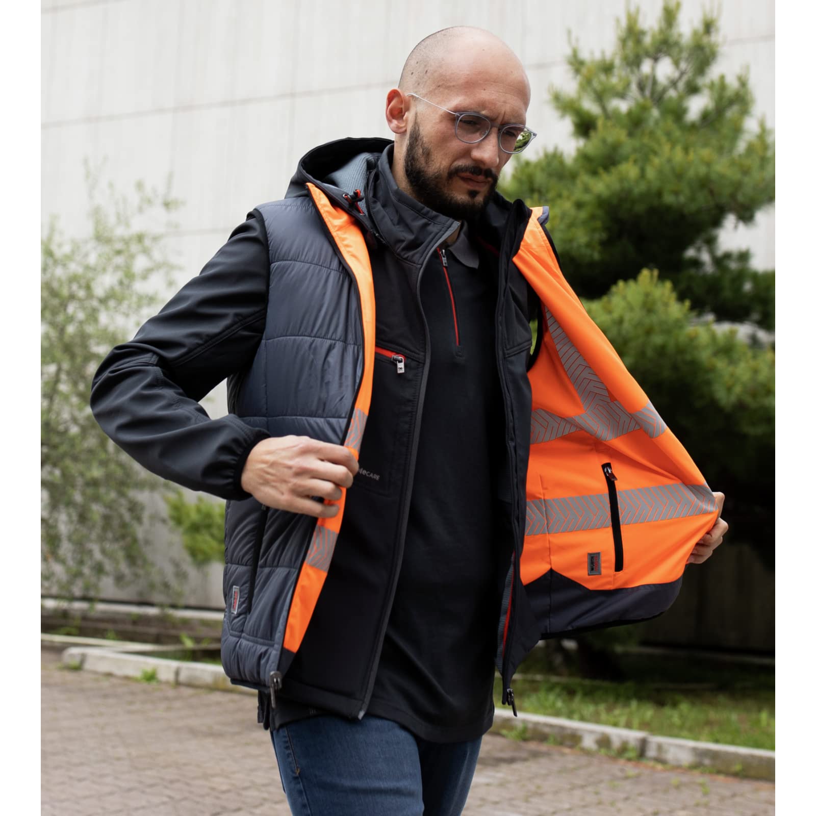 WüRTH MODYF Gilet de travail haute-visibilité réversible orange fluo