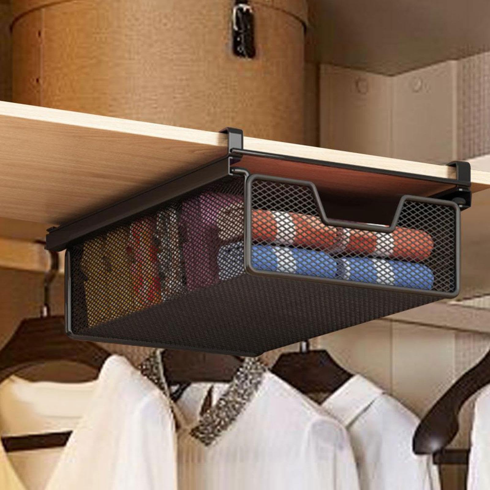Panier de Rangement Coulissant Noir 37 cm pour Cuisine et Placard