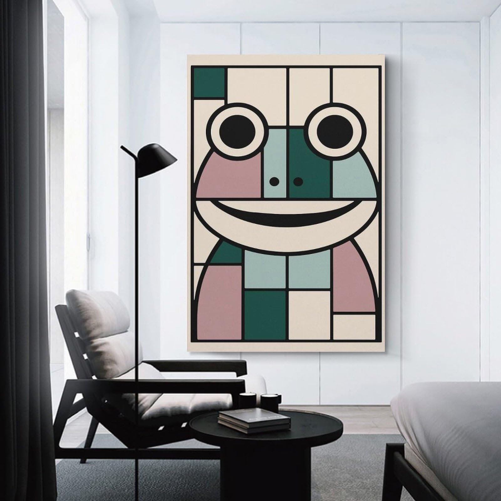 Junmoney Abstract Frog Art Wall Picture Print 20x30inch(50x75cm), for Home Office, Desk Area Or Studio, Home Office Artwork with Decorative Appeal
