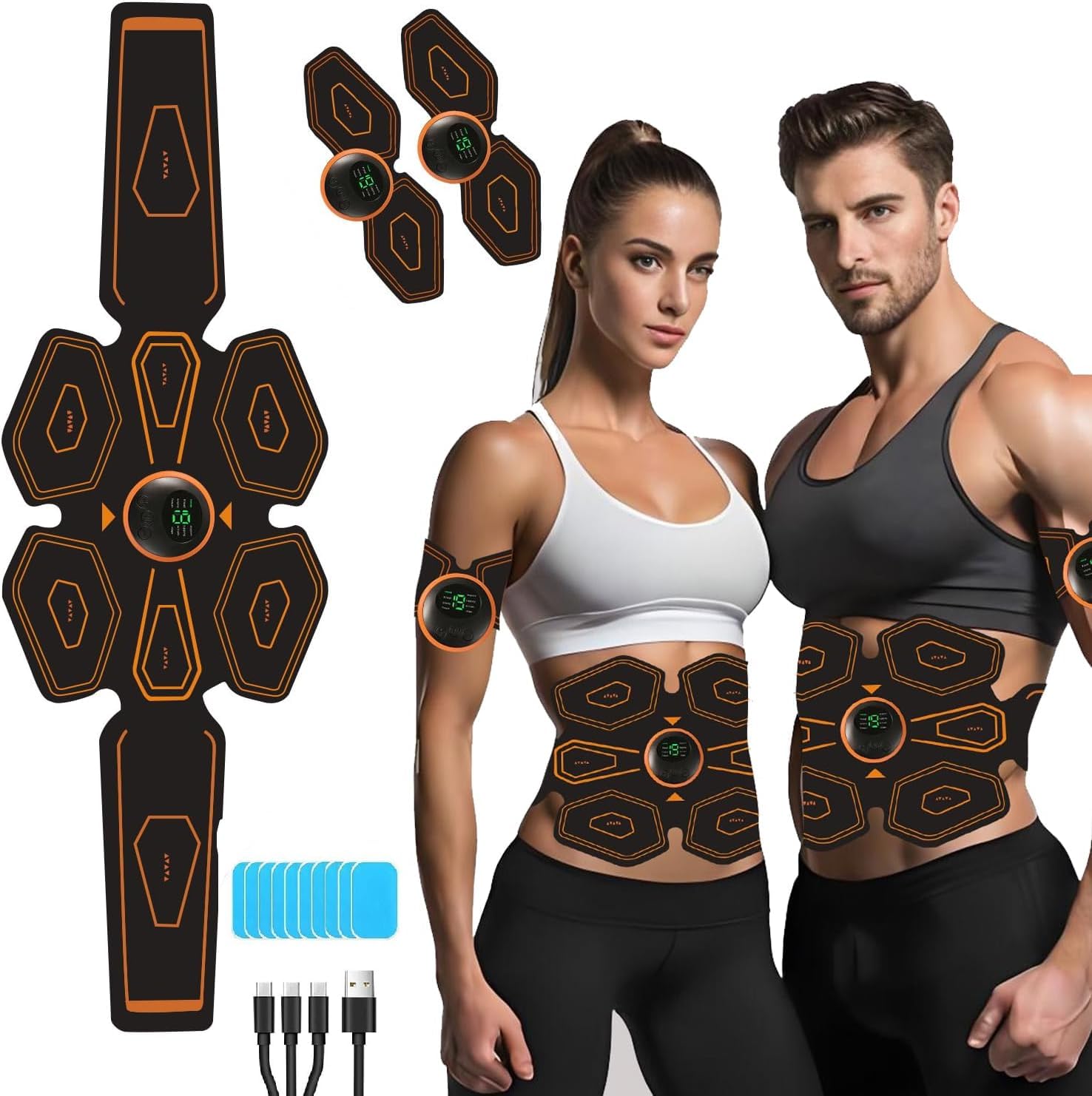 EMS Bauchtrainer Pro,Elektro Stimulationsgerät Muskeln, Muskelaufbau,EMS Trainer, EMS Fitness Training,gezielten Stimulation der Arm & Bein Muskulatur