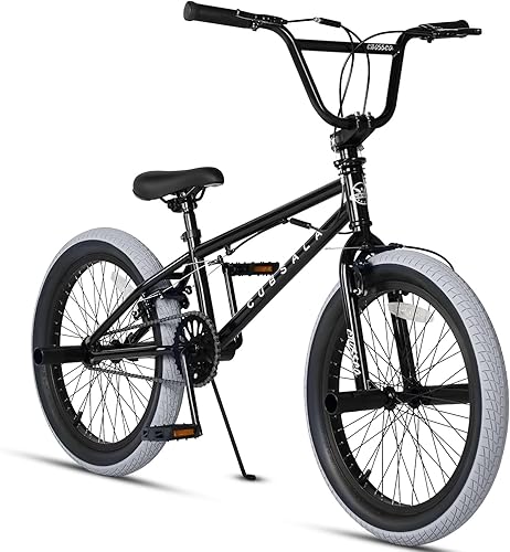 Miniatura 31 de Freestyle BMX Bike, 18 20 Inch Kids Bicycle for 5-13 Years Old Kids and Beginner Level Rider, Multiple Colors Blanco,Negro -,Negro con neumáticos