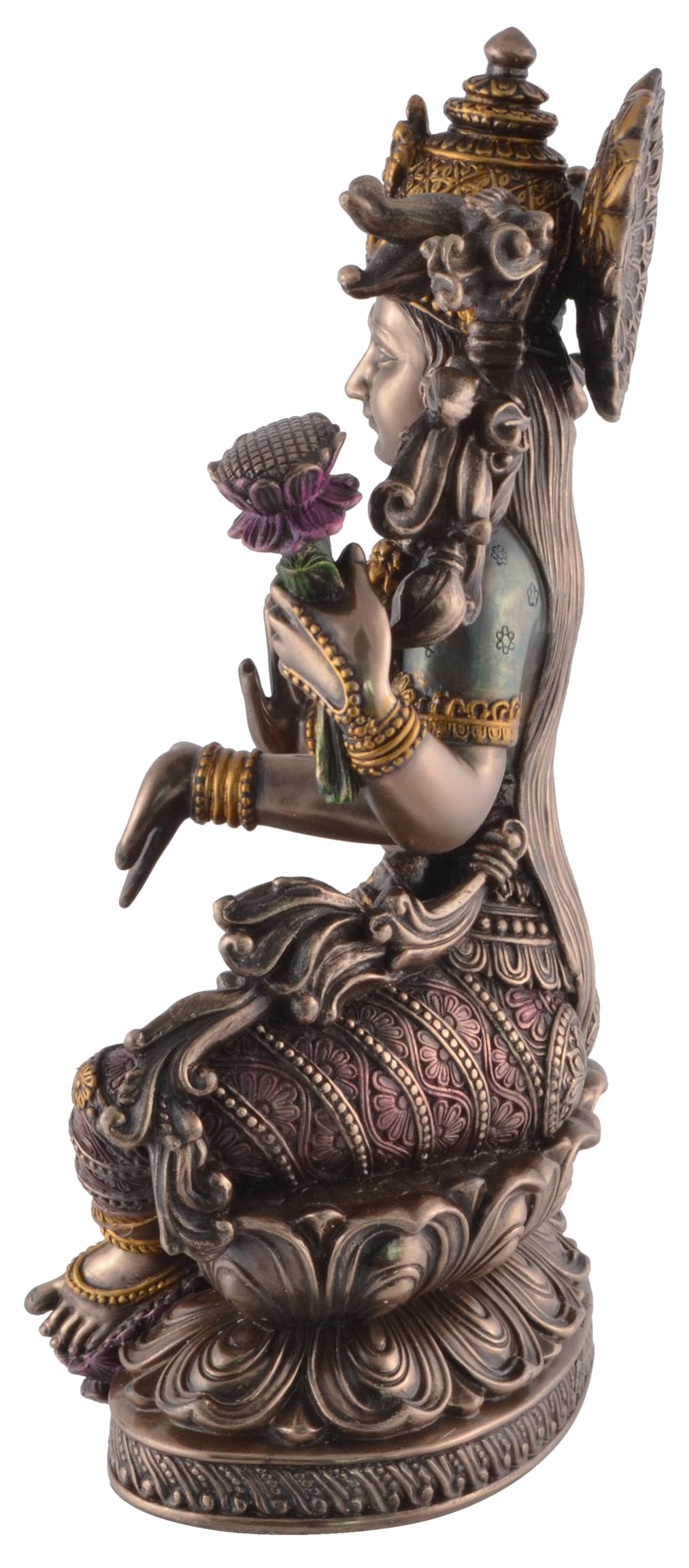 VOGLER Joh. Vogler GmbH Lakshmi Indiase godin van welvaart - Lotusthron zittend bronzen door Veronese
