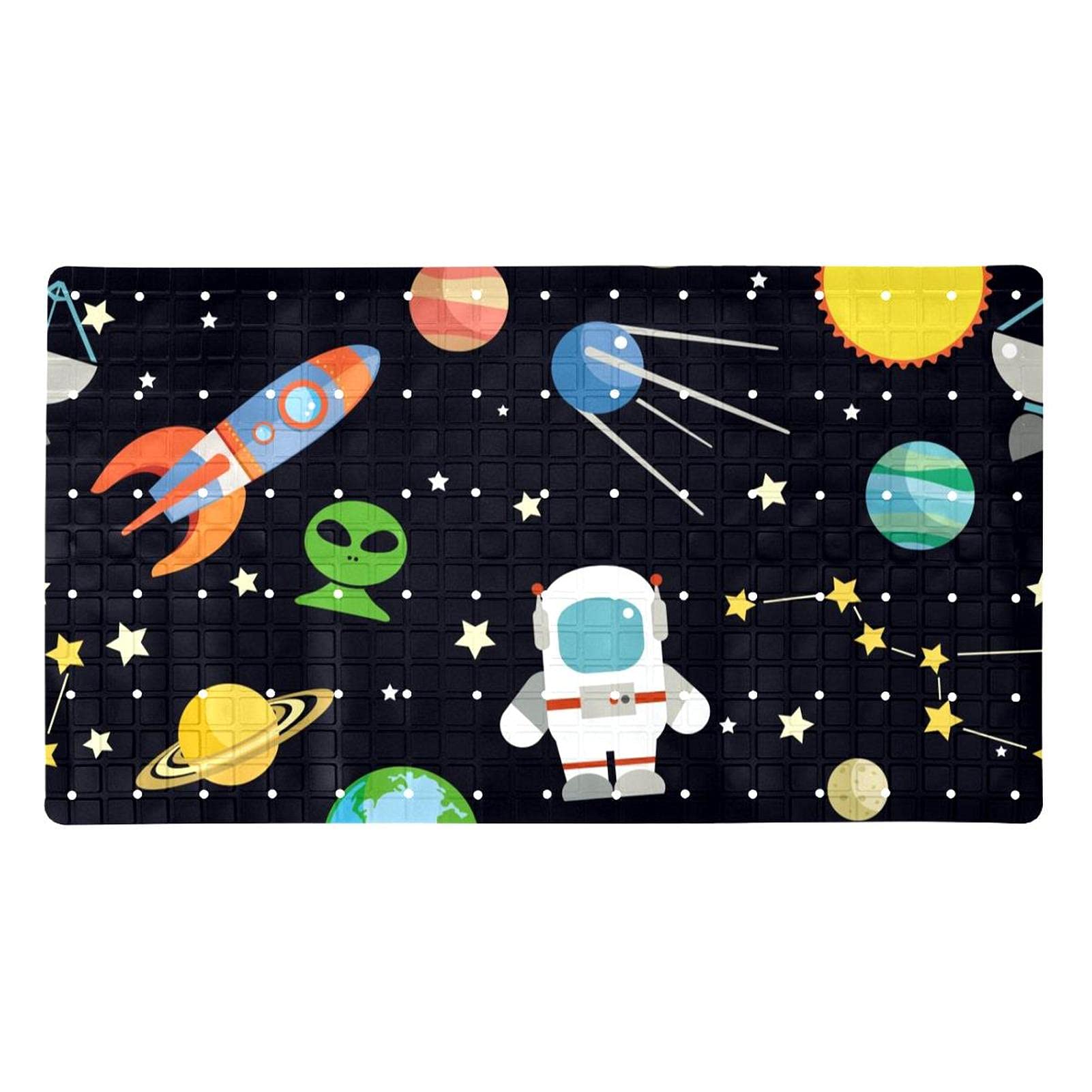 Tapis antidérapant pour baignoire avec ventouses et trous de drainage 41x71cm
