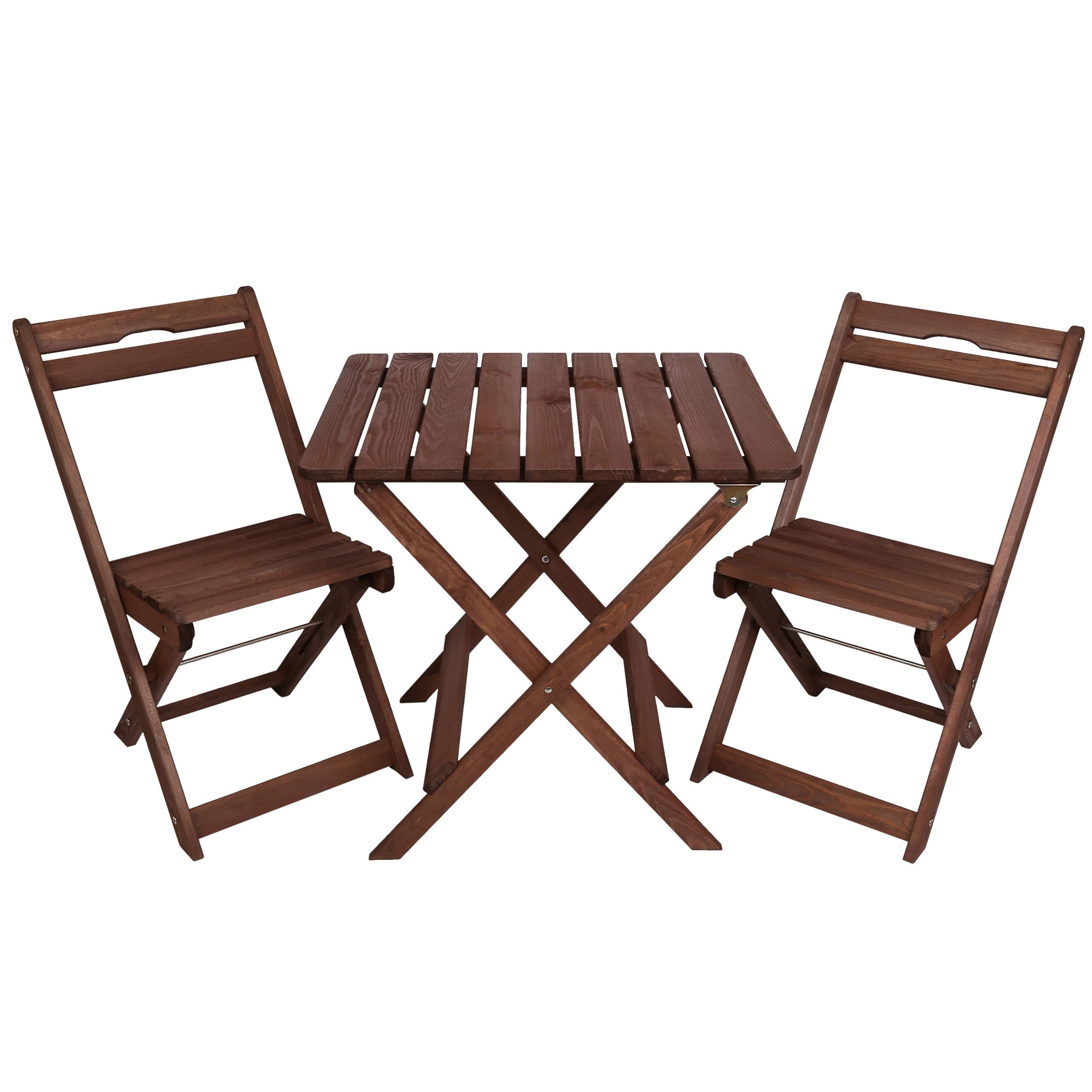 Ensemble de balcon VALDI avec table pliante et deux chaises en métal