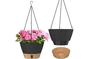 ZMTECH 8 Inch Self Watering Hanging Planters for Outdoor Plants(Set of 2)