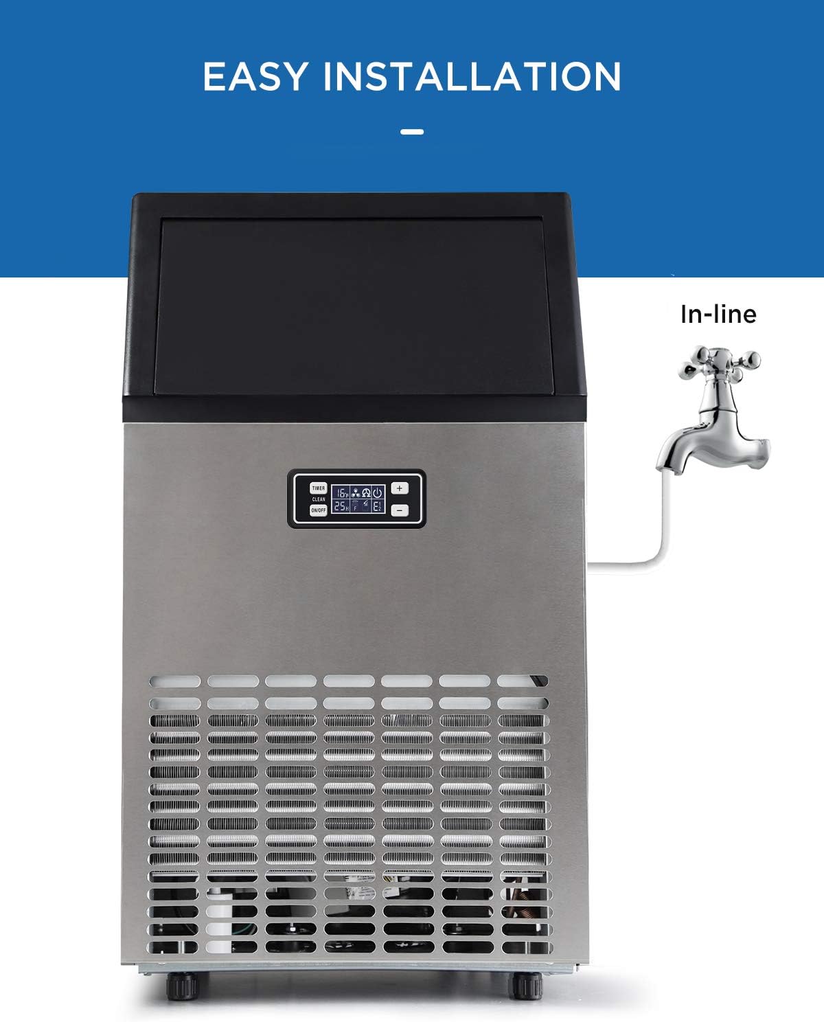 Ice Maker Easy Installation with In-line Water Connection