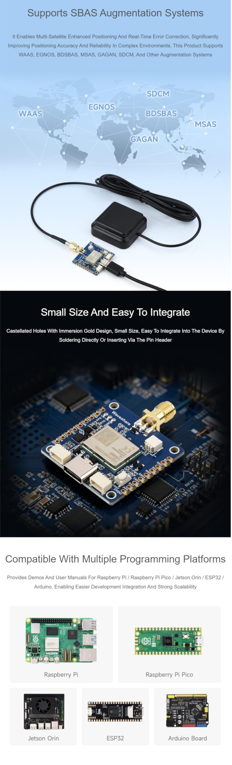TUOPUONE LG290P Series Quad-Band GNSS Modul, Quad-Band RTK Zentimeter-Level Positionierung, L1+L2+L5+E6 Quad-Band Positioning Technology, Unterstützt Multi-Konstellation Simultanen Empfang