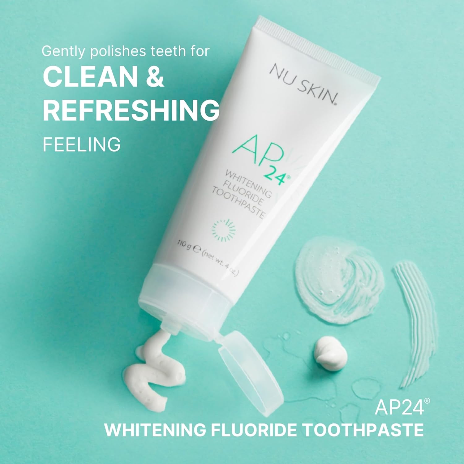 Nu Skin AP 24 Whitening Fluoride Toothpaste | AP 24 Blend | Vanilla Mint Flavor | Brightens Teeth | Removes Surface Stains | Prevents Dental Cavities & Plaque | Enamel-Safe | 4 oz | 1 Pack - Image 3