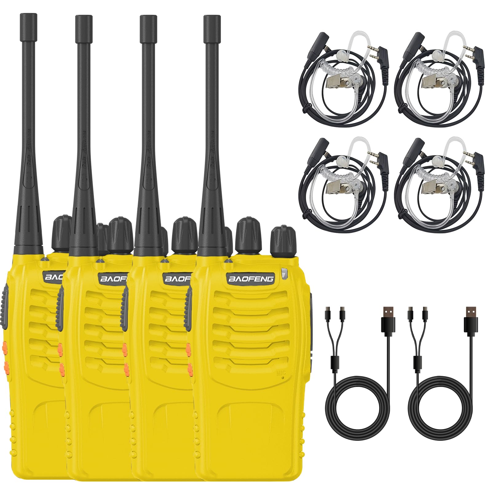 Amazon.com: 4 Pack BAOFENG BF-888S Walkie Talkie USB-C Charging 16