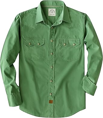 Dubinik Pearl Snap Shirts for Men Long Sleeve Lightweight Casual Western Plaid Cowboy Cotton Vintage Work Shirt