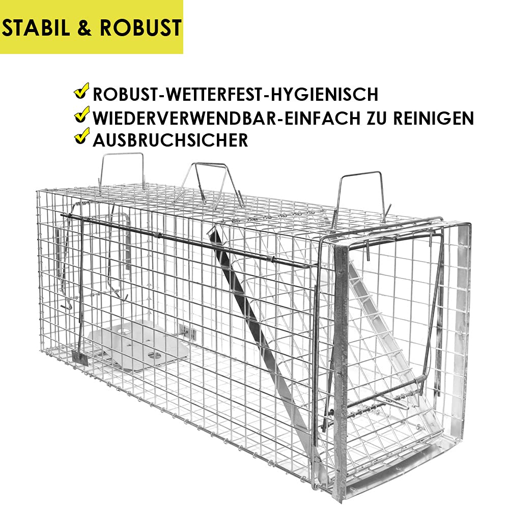 Petigi Gabbia Trappola per Animali Talpa Ratto Mouse Topo Nutria 105 x 34 x 42 cm