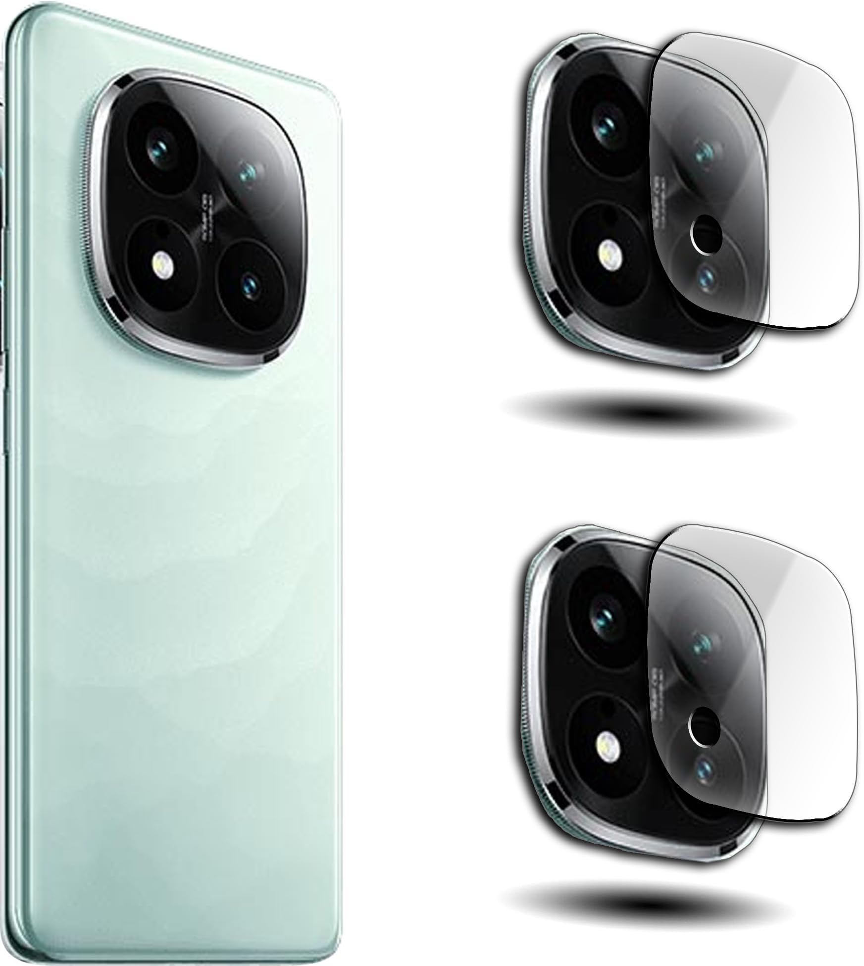 Mobile Camera Lens Protector For Redmi Note 14 Pro Plus 5G (Pack Of 2), Scratch Resistance, 9H Hardness