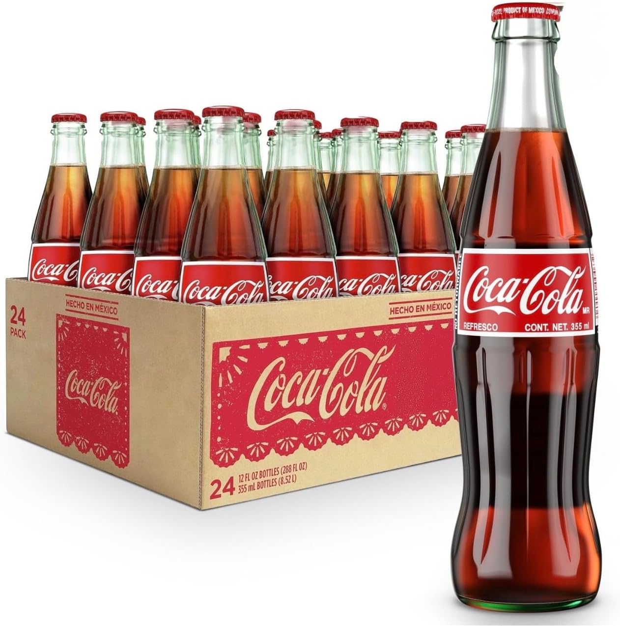 Mexican Coke Glass Bottle, 12 fl oz, 6 Pack Pack of 4