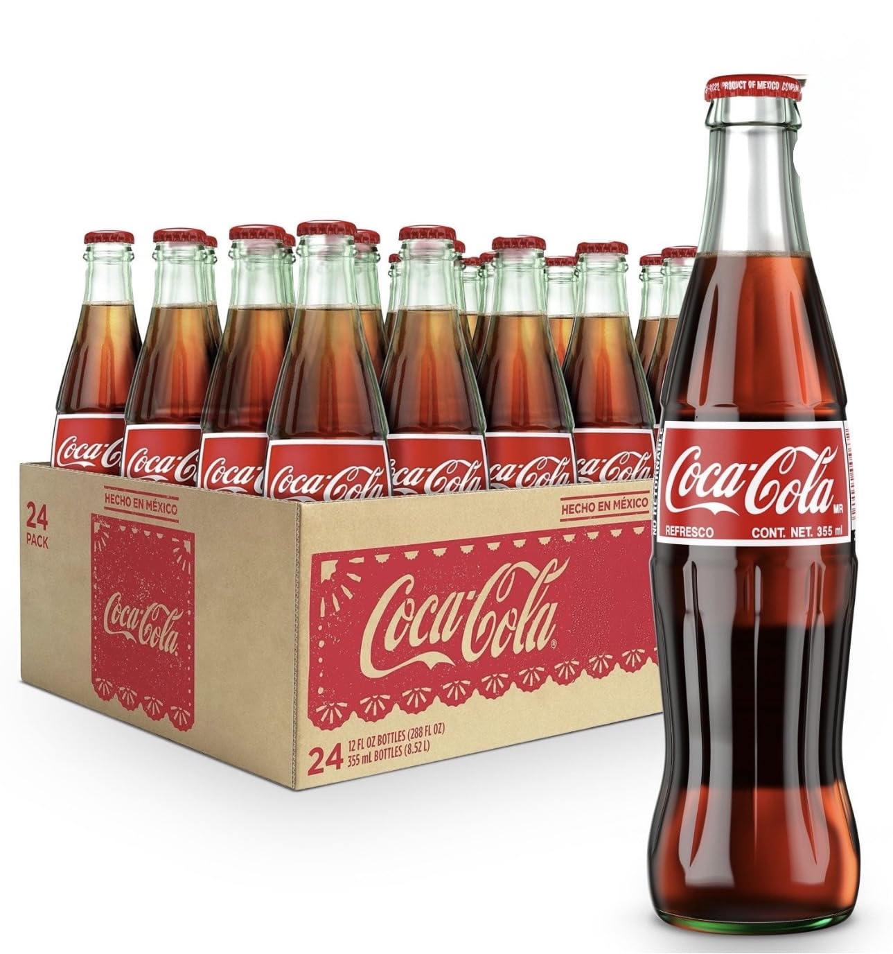 Mexican Coke Glass Bottle, 12 fl oz, 6 Pack Pack of 4