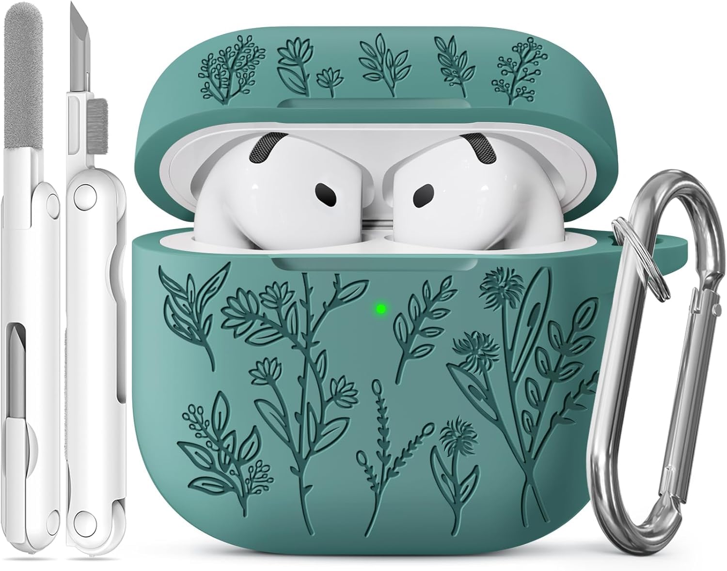 Coque pour AirPods 4 Vert Sapin Gravure au laser Étui de Protection AirPods 4 & ANC
