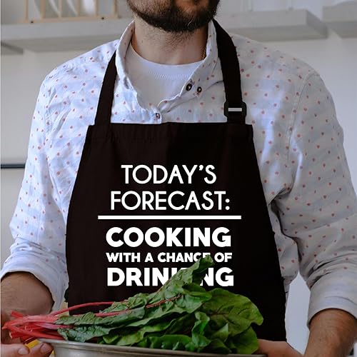 Miniatura 3 de Divertido delantal de barbacoa para hombres con bolsillos, delantales de cocina para cocina, regalos para papá, mamá, cumpleaños, Navidad