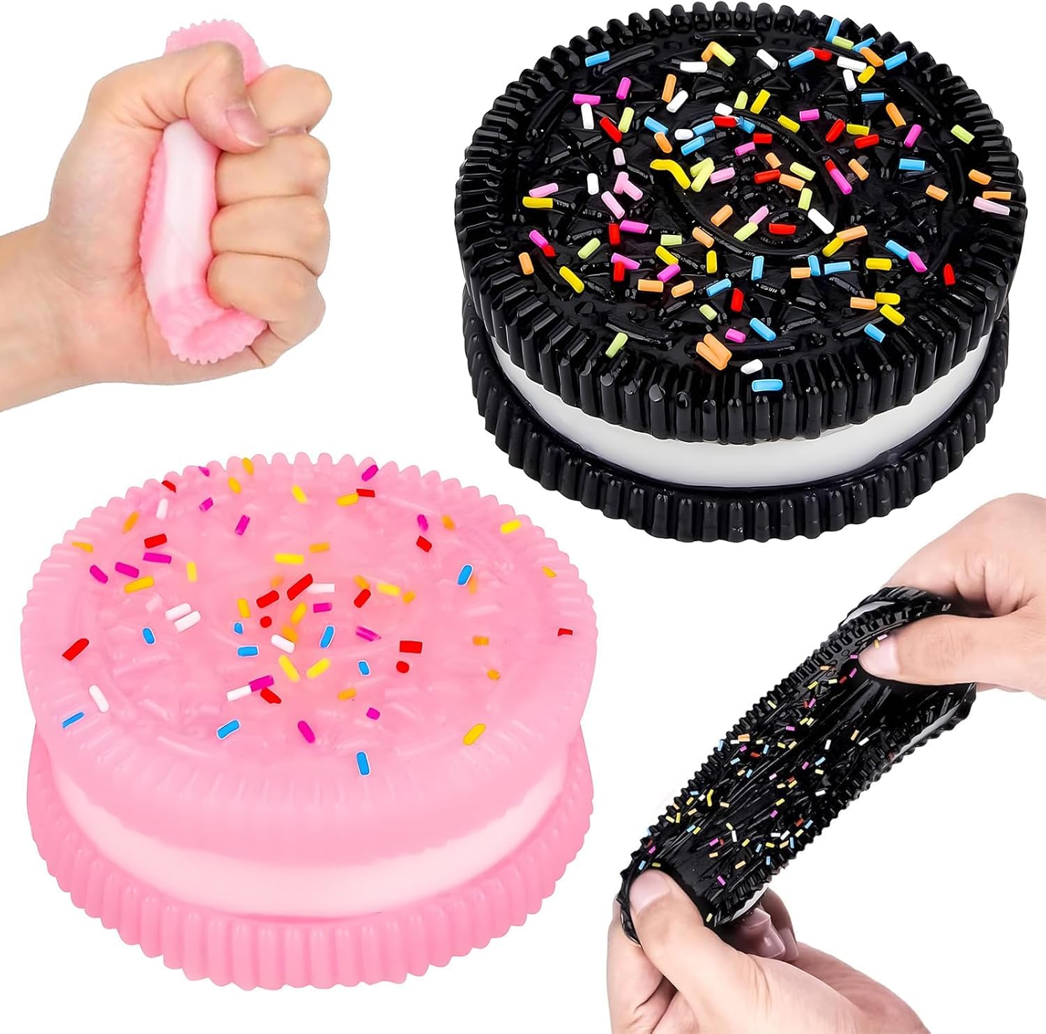2 Pcs Squishy Toy, Stress Relief Toys Adults&Kids, Kawaii Fufu Squishy Fidget Toys, Stress Squishy Ball, Mochi Squishy Anxiety Relief Toys for Party Favors
