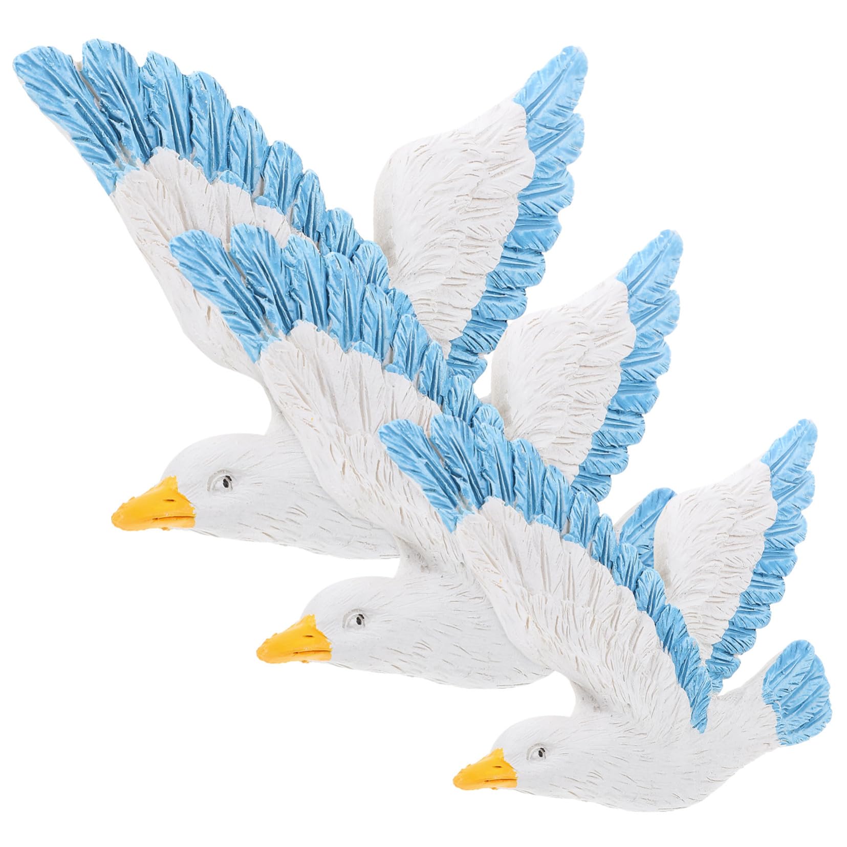 Baluue 3pezzi Gocce di Uccelli Appese Gabbiani in Resina Uccelli da Parete Ciondolo Decorativo per Casa Gabbiani di Appesi da Parete Appesi Blu Destra