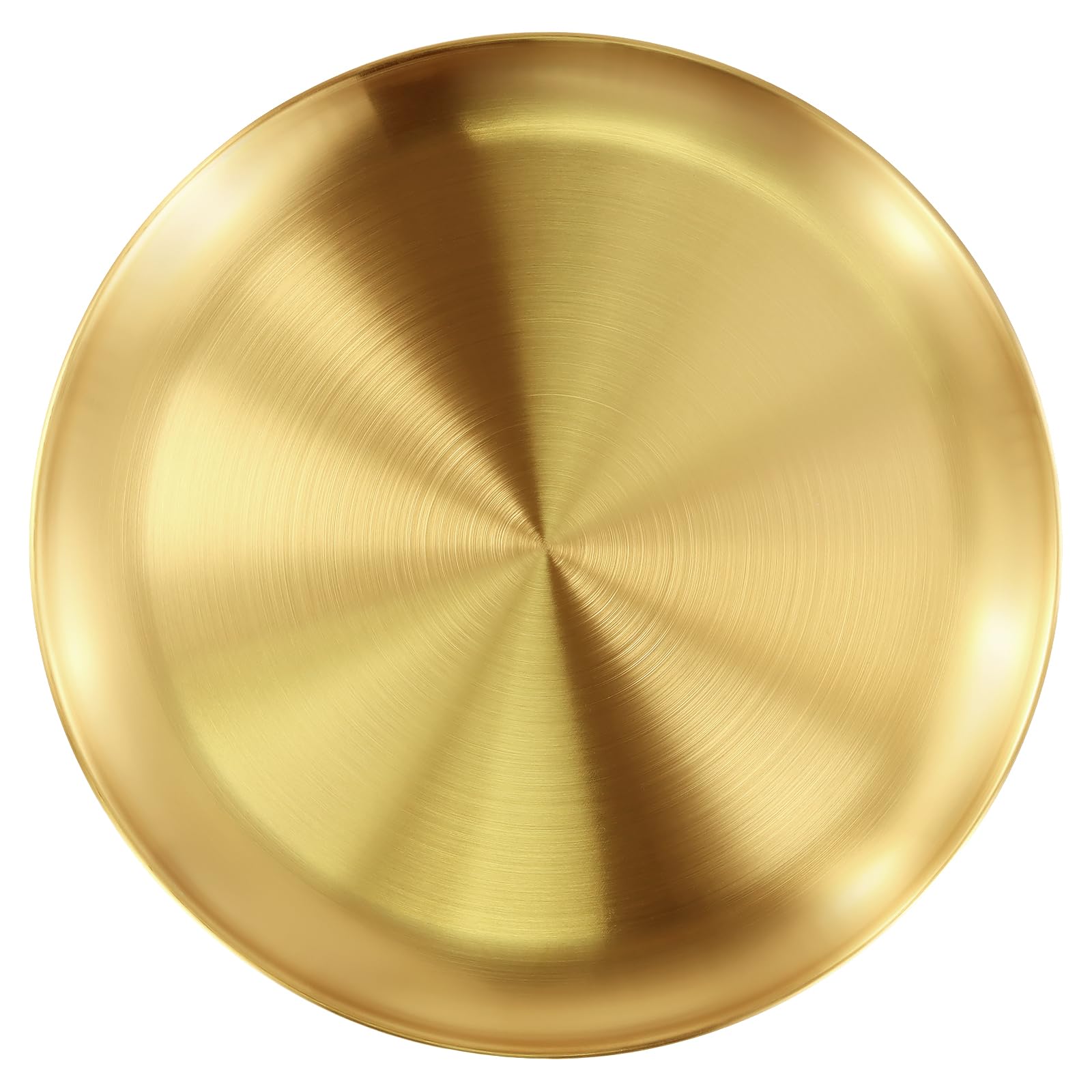 PINGEUI Lot de 8 assiettes rondes en acier inoxydable doré de 30 cm pour barbecue, collation, service de nourriture, fête