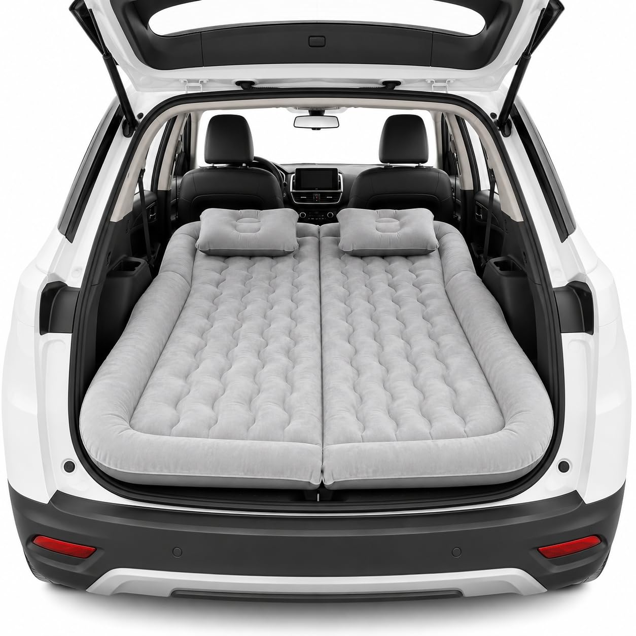 Materasso per auto per Audi Q5, materasso portatile da campeggio con pompa, cuscini e borsa per il trasporto, per viaggi, all'aperto e viaggi su strada, grigio