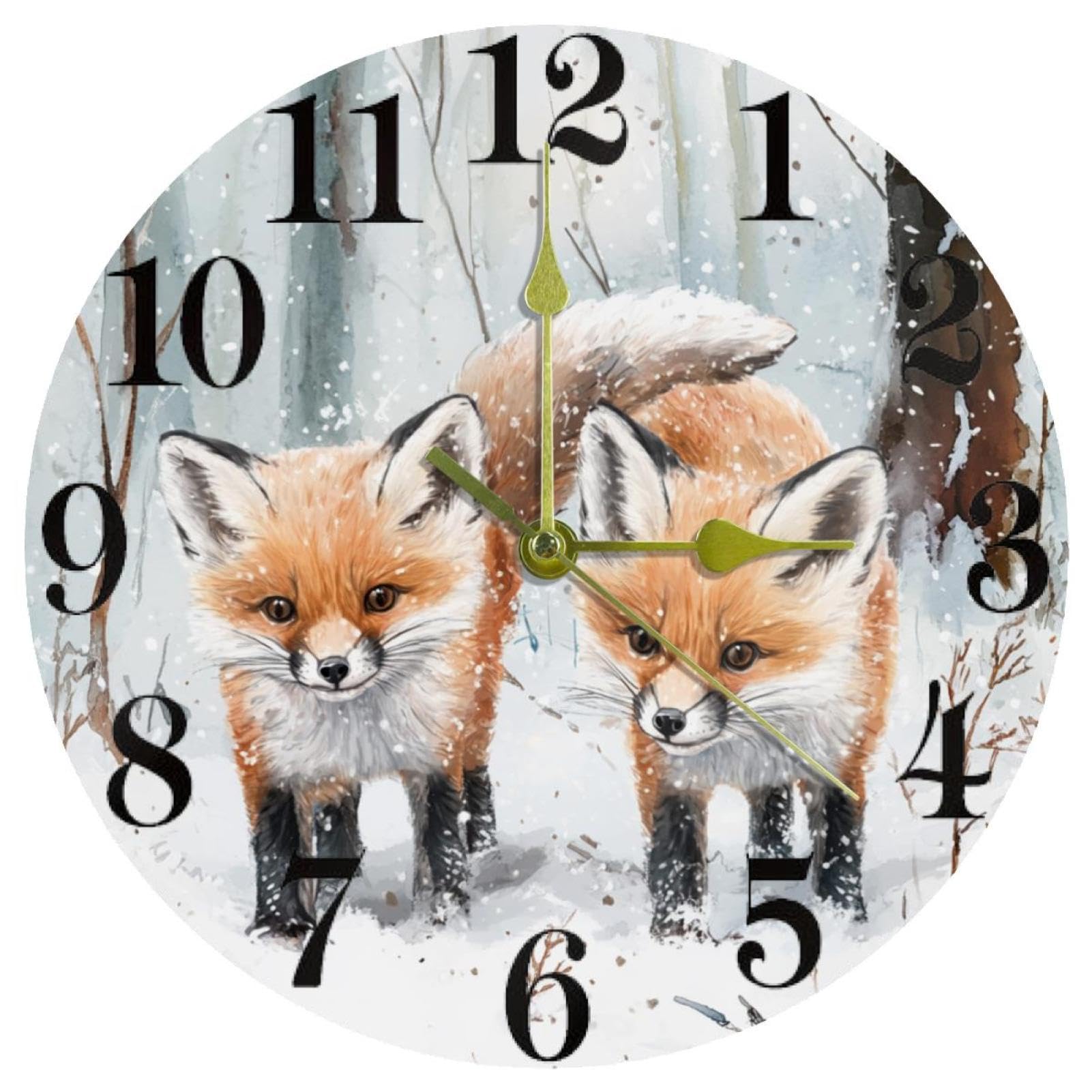 Horloge murale ronde silencieuse quartz pendule cuisine bureau école