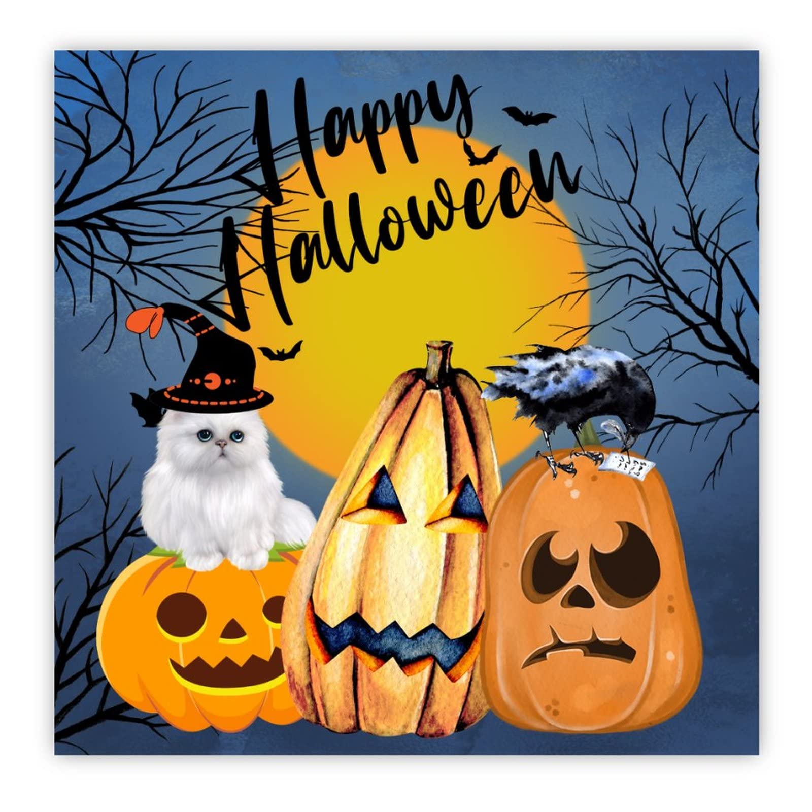 Panneau en bois citrouille Happy Halloween plaque déco murale antique de 40 cm