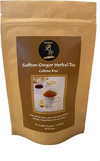 SAFFRON GINGER HERBAL TEA - SPECIAL BLEND OF ORGANIC SAFFRON AND ORGANIC GINGER (30 TEA BAGS) FOR BETTER HEALTH AND WELLNESS. (1)
