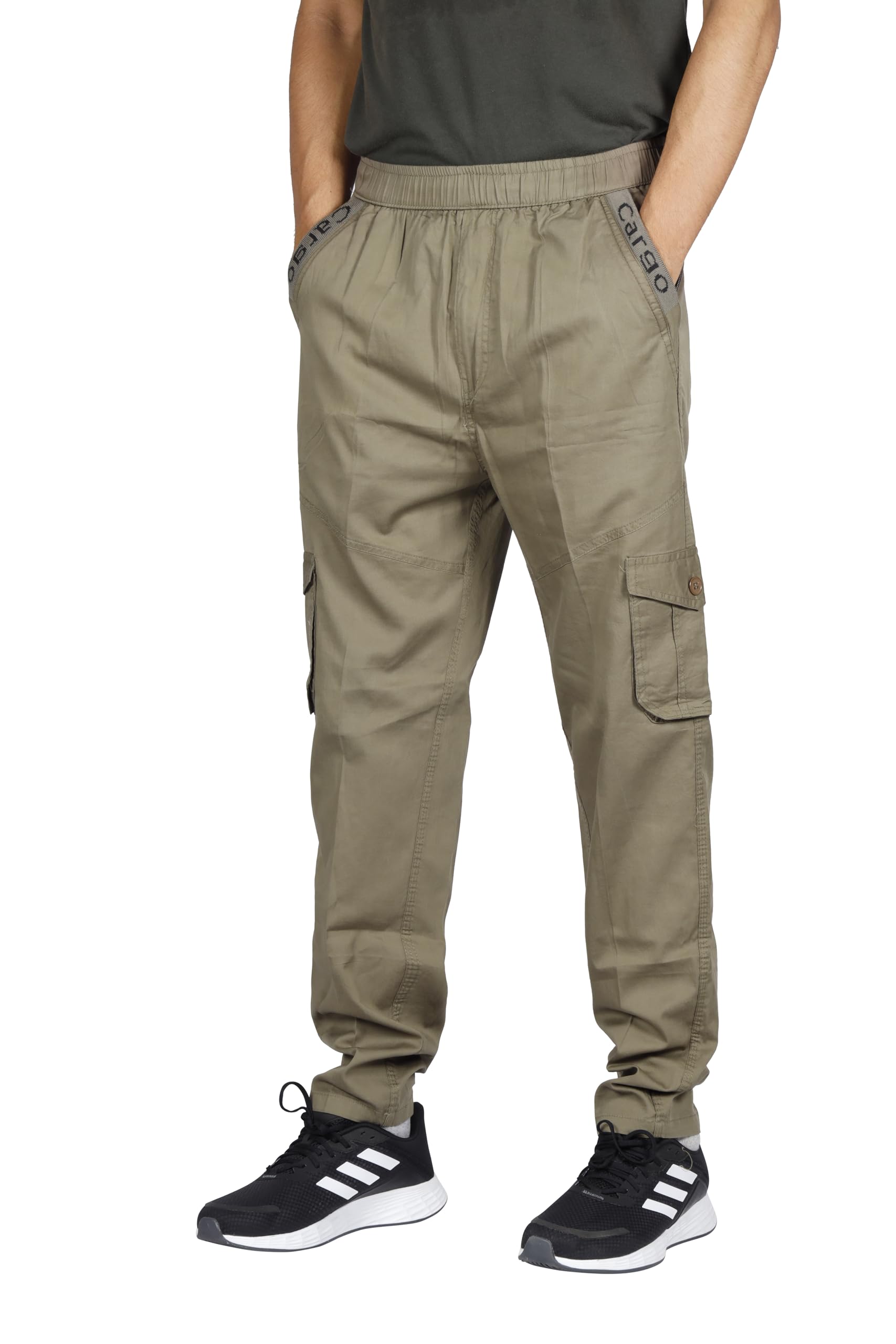 KARTAVYA Cotton Cargo Track Pant for Men, Men's Regular Fit Track Pants Lower with Multi-Pockets & Side Pockets, Regular Fit for Men Track, Pajama for Men
