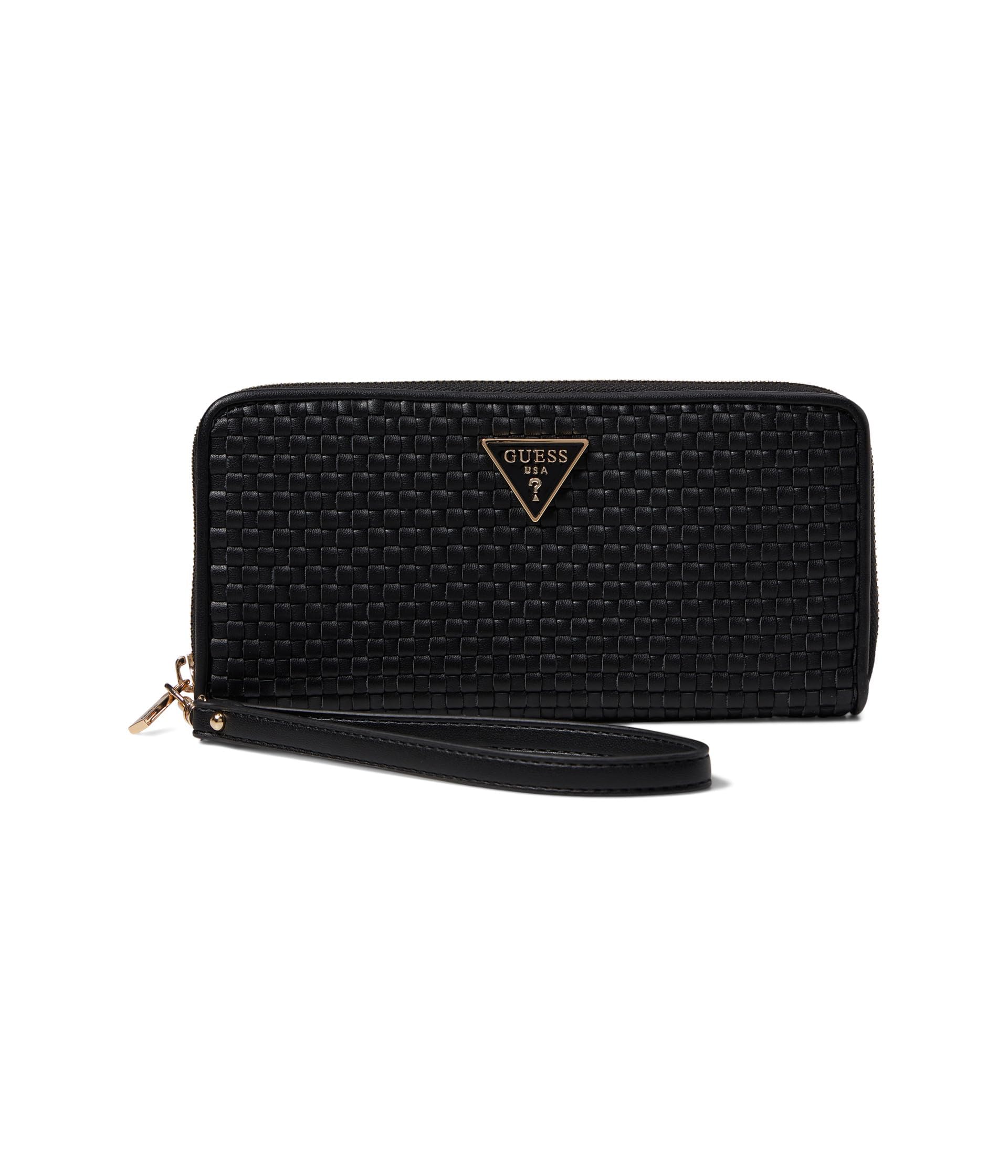 Guess Etel Large Zip Around Wallet, Black