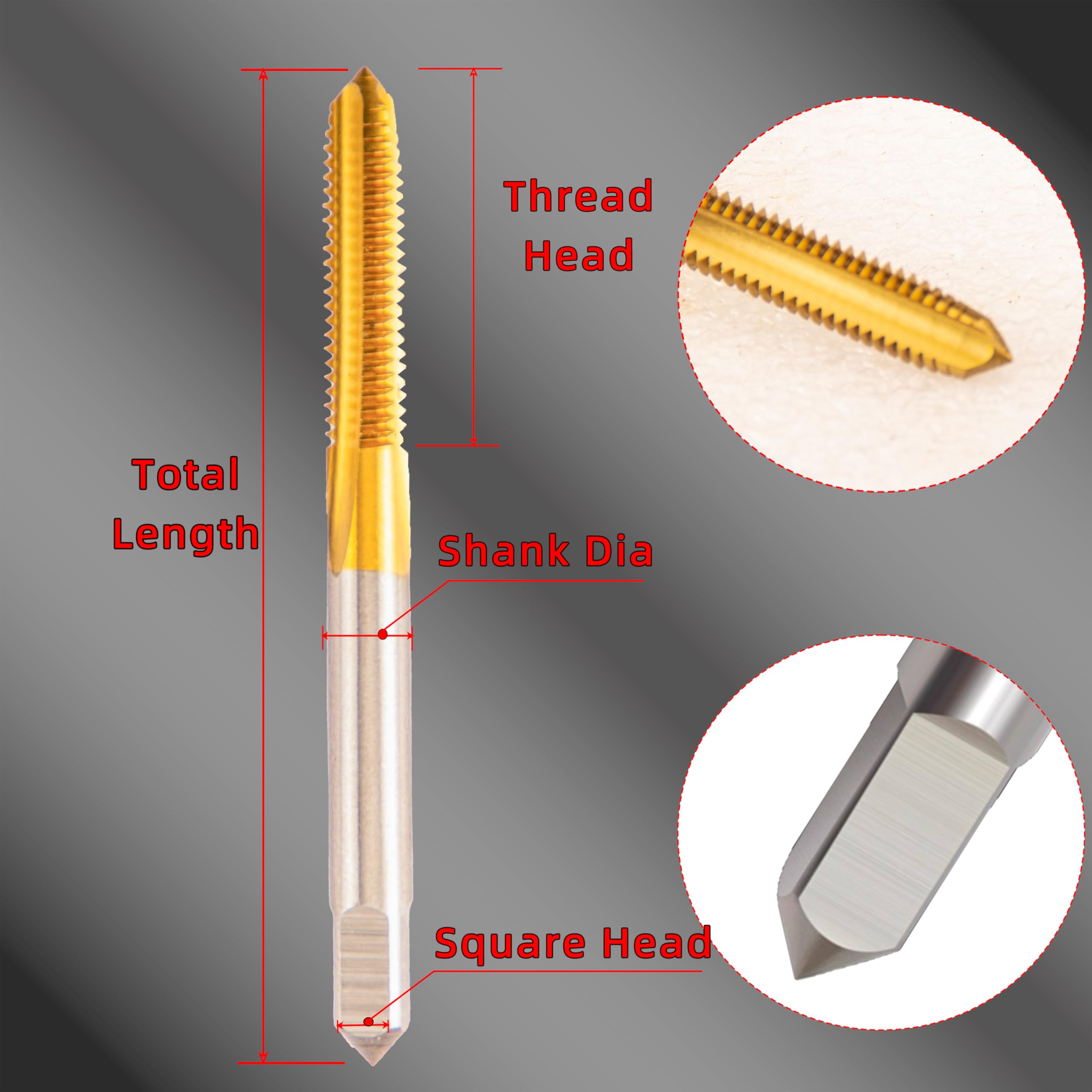2 x armatura gwintowana M2.5X0.45 Ti, gwint M2 HSS M2.5 x 0,45, gwint prawy