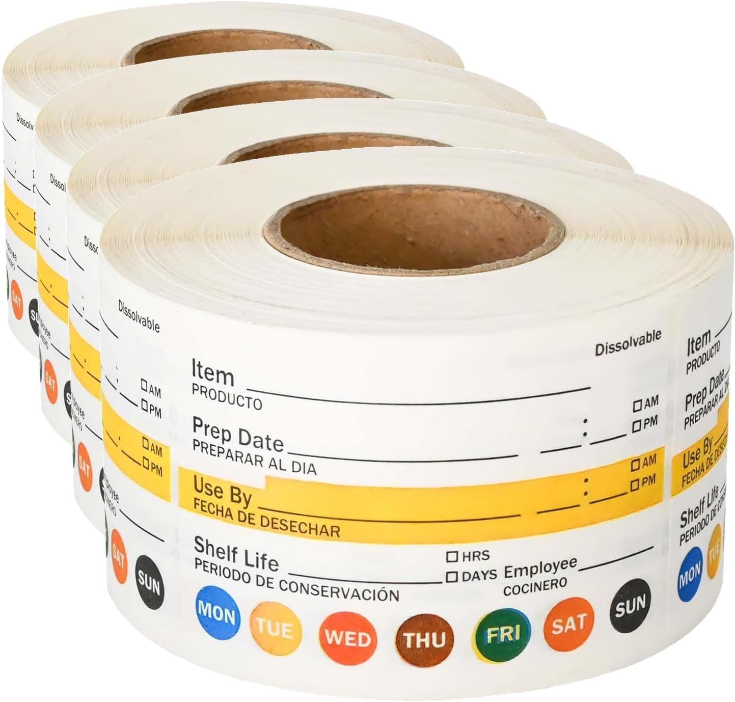 L LIKED Dissolvable Food Labels 2”x 3" No Residue Food Storage Labels for Kitchen，Washable Mason Jar Labels, Bottle Labels Easy to Write -500 Labels(Matte White…