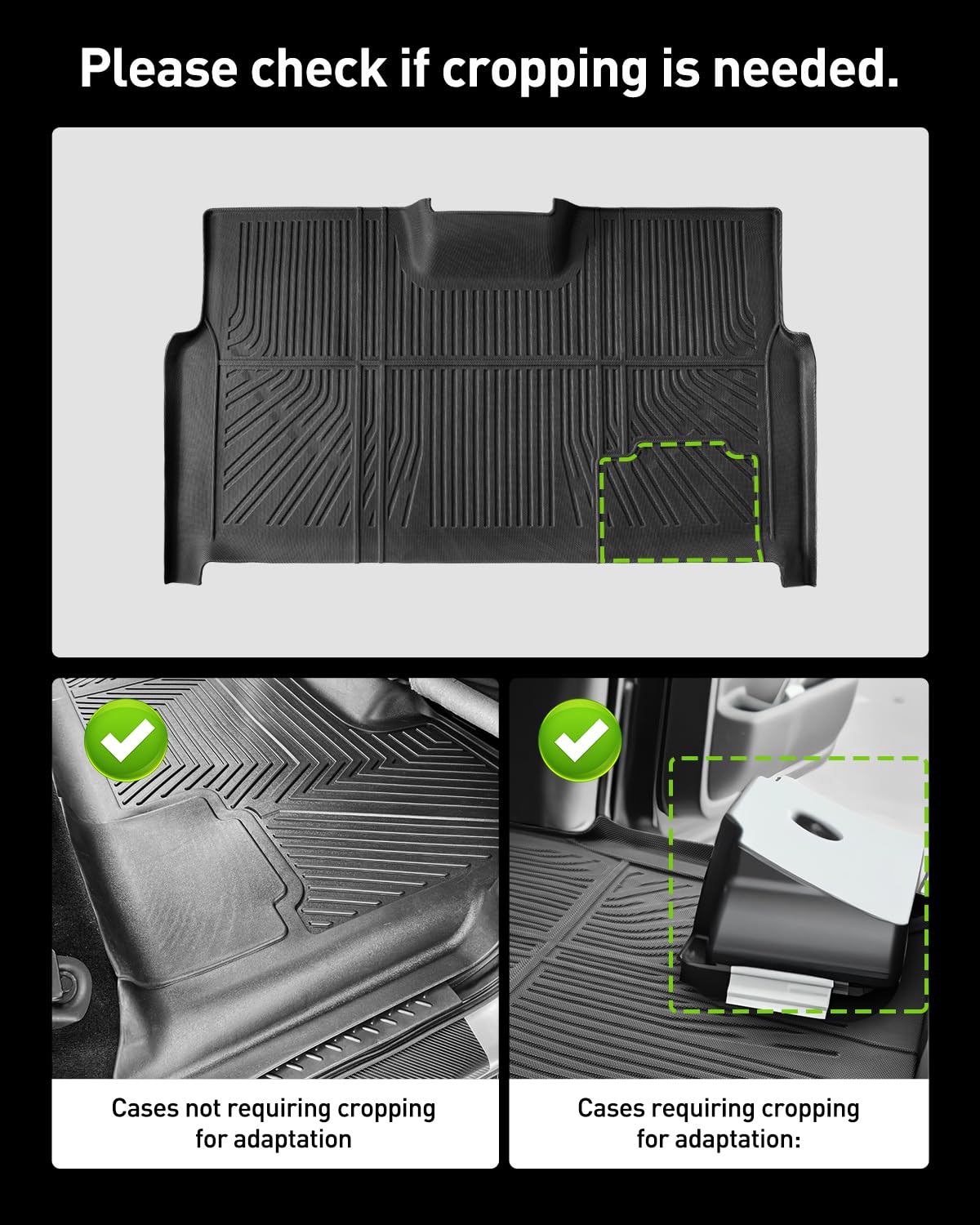 CreekT All Weather Floor Mats for Ford F150 2010-2014 SuperCrew Crew Cab Only for 1st Row Bucket Seat — view 3