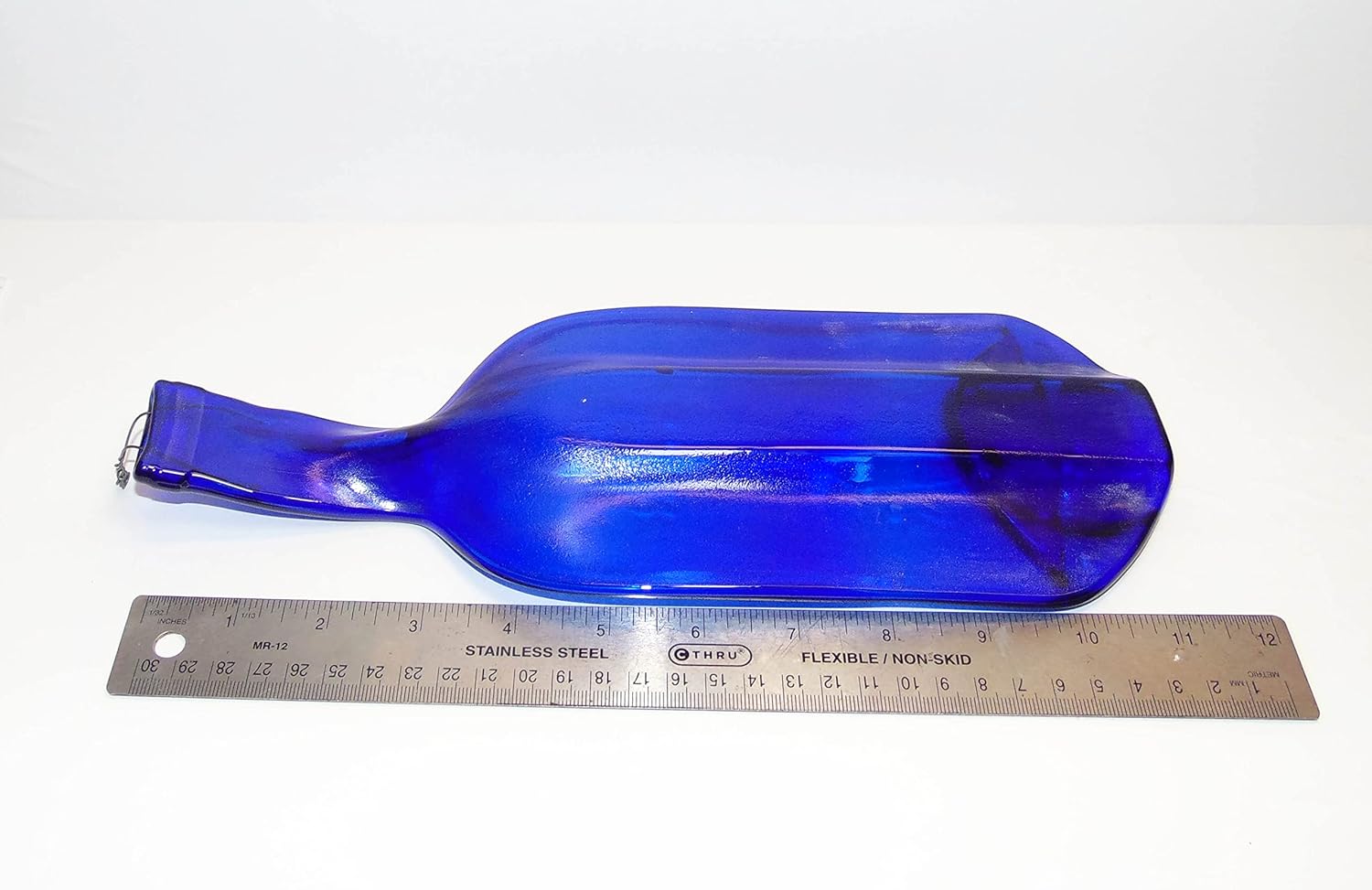 Cobalt Blue Wine Bottle Stick Incense Burner Candle Holder or Serving Platter
