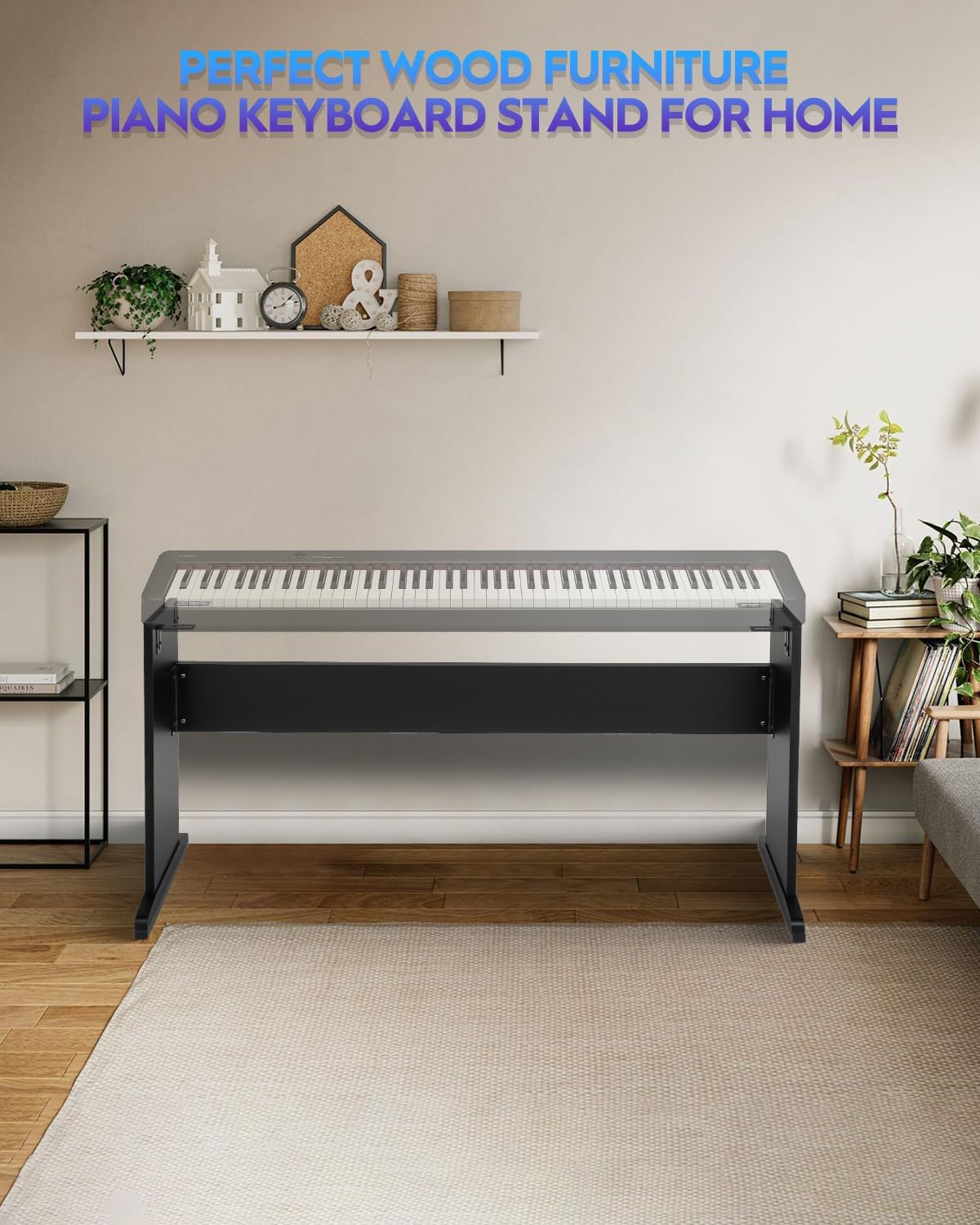 STRICH Piano Keyboard Stand, Wooden Furniture Stand, Compatible for CASIO CDP-S100/ CDP-S110/CDP-S160/EP-S120/EP-S130/EP-S320 Digital Piano 88 Keys, SKT-CS01 (Classic Black)