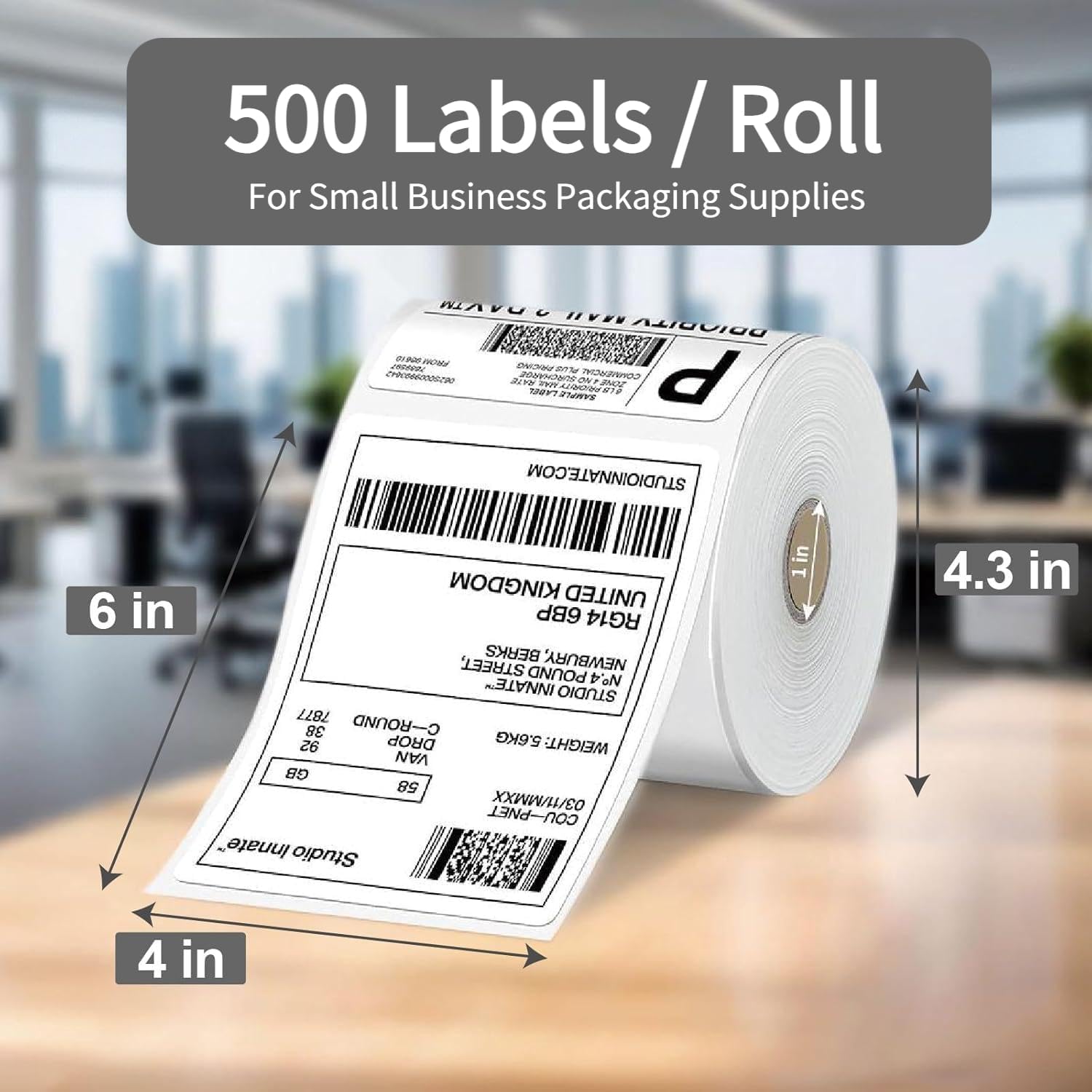 HUOJI 500 4x6 Direct Thermal Shipping Labels Roll, Commercial Grade image 2