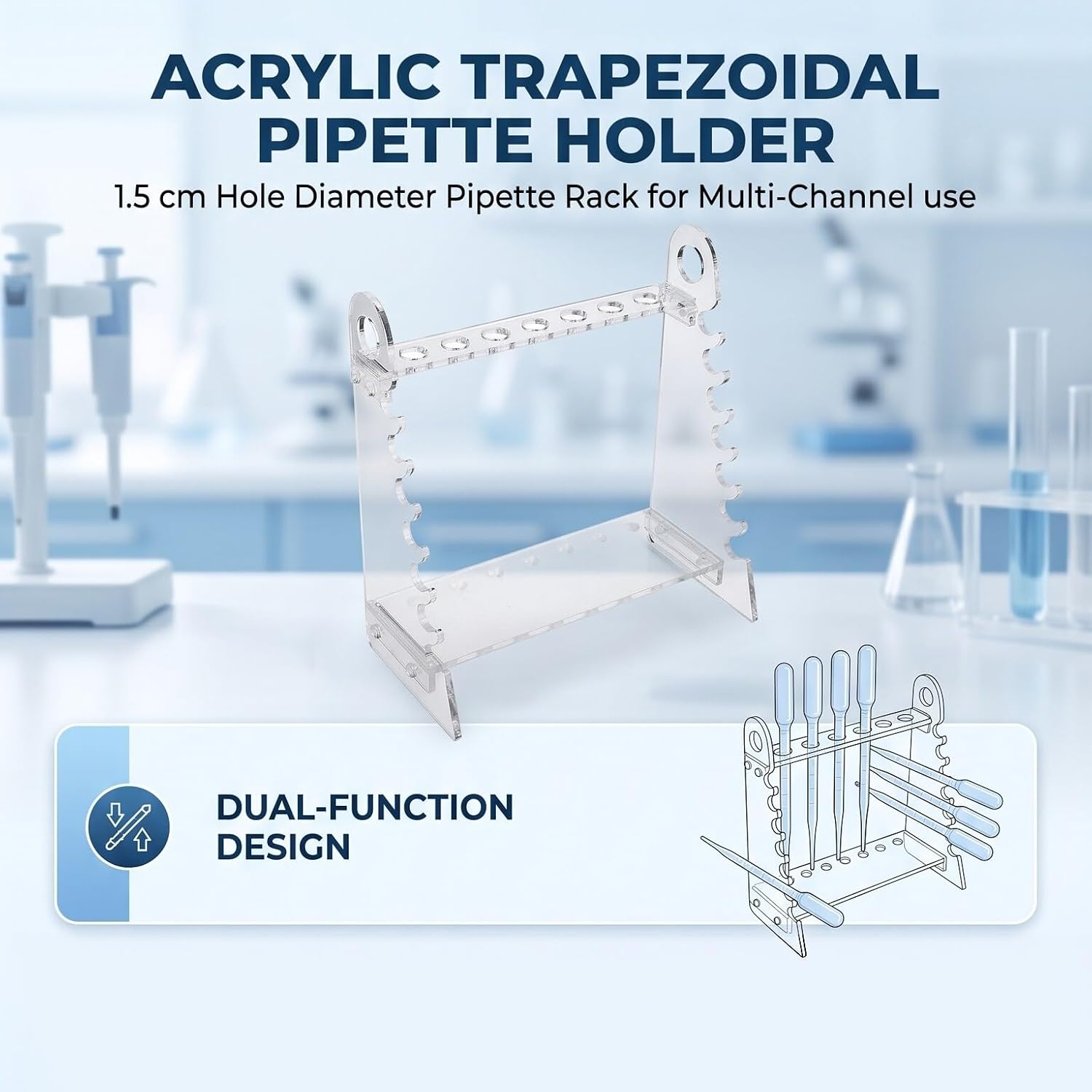 Pipettor Stand, Pipette Support Pipette Supporting Holder | Organic Glass Pipette Holder Pipette Rack