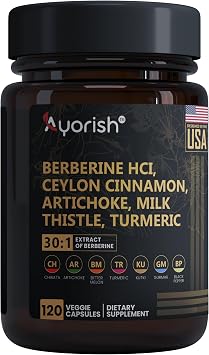 Berberine with Ceylon Cinnamon, Milk Thistle & Turmeric 120 Capsules