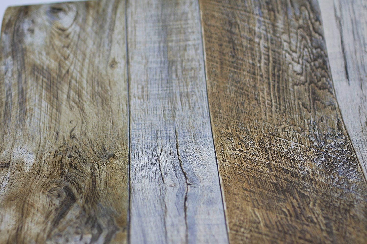 Vintage Faux Wood Panel Wood Plank Wallpaper Wall Mural for Walls, Large Size, 54 Square Ft/Roll (005)